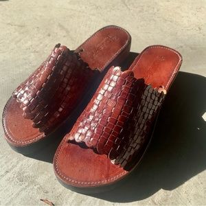 Cherry Brown Platform Sandals